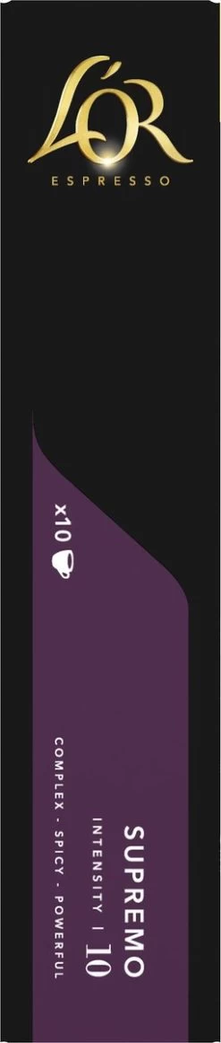 L'OR Espresso Supremo Koffiecups - Intensiteit 10/12 - 10 X 10 Capsules -Koffie Series Winkel 255x1200 5
