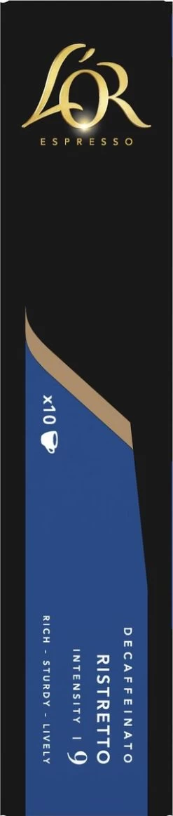 L'OR Espresso Ristretto Decaffeinato - Intensiteit 9/12 - 10 X 10 Capsules 15 L'OR Espresso Ristretto Decaffeinato - Intensiteit 9/12 - 10 X 10 Capsules -Koffie Series Winkel 255x1200 9