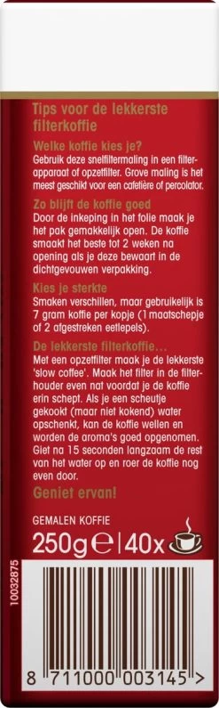 Douwe Egberts Aroma Rood Filterkoffie - 24 X 250 Gram -Koffie Series Winkel 373x1200