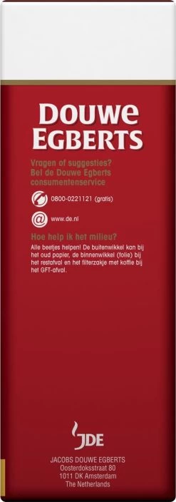 Douwe Egberts Aroma Rood Grove Maling Filterkoffie - 6 X 500 Gram -Koffie Series Winkel 421x1200 1
