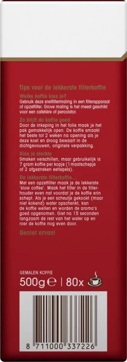Douwe Egberts Aroma Rood Donker Filterkoffie - 6 X 500 Gram -Koffie Series Winkel 421x1200 5