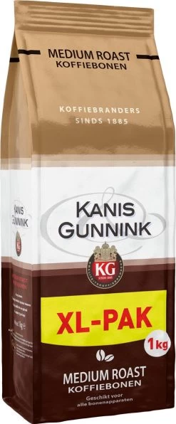Kanis & Gunnink Medium Roast Koffiebonen - 4 X 1000 Gram - Voordeelverpakking -Koffie Series Winkel 497x1200