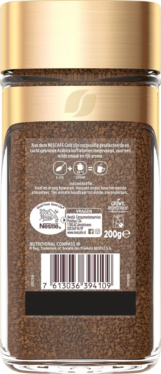 Nescafé Gold Oploskoffie - 6 Potten à 200 Gram 4 Nescafé Gold Oploskoffie - 6 Potten à 200 Gram - Afbeelding 2