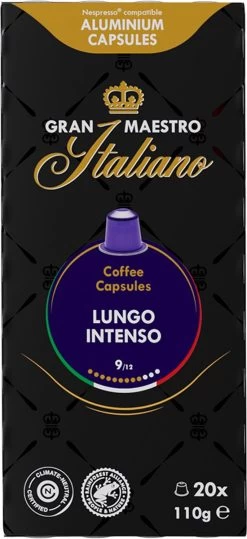 Gran Maestro Italiano - Lungo Intenso - Koffiecups - Nespresso Compatibel Capsules - Krachtige Smaak - 6 X 20 Cups -Koffie Series Winkel 550x1200 2
