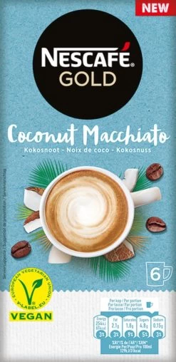 Nescafé Gold Coconut Macchiato Oploskoffie - 6 Doosjes à 6 Zakjes -Koffie Series Winkel 583x1200 1
