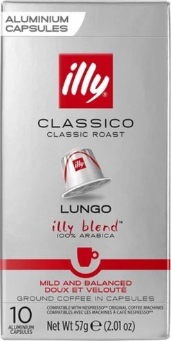 Illy Lungo Classico Koffiecups - Intensiteit 5/9 - 10 X 10 Capsules -Koffie Series Winkel 601x1200