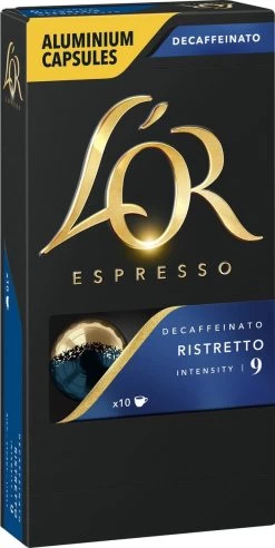 L'OR Espresso Ristretto Decaffeinato - Intensiteit 9/12 - 10 X 10 Capsules 22 L'OR Espresso Ristretto Decaffeinato - Intensiteit 9/12 - 10 X 10 Capsules -Koffie Series Winkel 603x1200