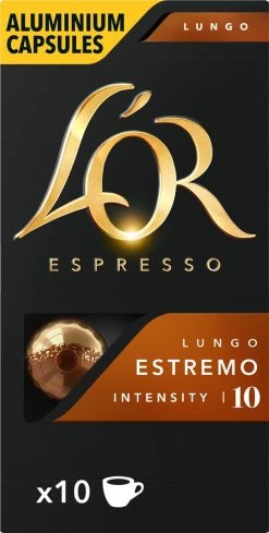 L'OR Lungo Estremo Koffiecups - Intensiteit 10/12 - 10 X 10 Capsules -Koffie Series Winkel 606x1200 4