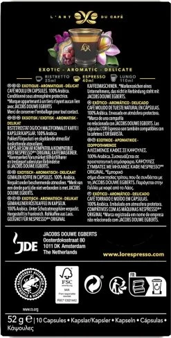 L'OR Espresso Limited Creations Laos Bolaven Koffiecups - Intensiteit 7/12 - 10 X 10 Capsules -Koffie Series Winkel 607x1200 10