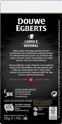 Douwe Egberts Lungo Original Koffiecups - Intensiteit 6/12 - 10 X 10 Capsules -Koffie Series Winkel 607x1200 8
