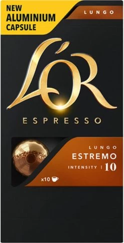 L'OR Lungo Estremo Koffiecups - Intensiteit 10/12 - 10 X 10 Capsules -Koffie Series Winkel 612x1200