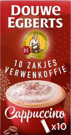 Douwe Egberts Verwenkoffie Cappuccino Oploskoffie - 5 X 10 Zakjes -Koffie Series Winkel 630x1200 1