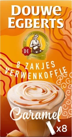 Douwe Egberts Verwenkoffie Latte Caramel Oploskoffie - 5 X 8 Zakjes -Koffie Series Winkel 633x1200 2