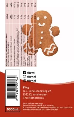 Fitcy | Koffiesiroop | Gingerbread | Barista Syrup | Zero | Vegan | Vetvrij | Suikervrij | Keto-vriendelijk | Koffie | Siroop | MET DOSEERPOMP | 1L -Koffie Series Winkel 759x1200