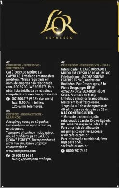 L'OR Espresso Ristretto Koffiecups - Intensiteit 11/12 - 4 X 40 Capsules -Koffie Series Winkel 764x1200