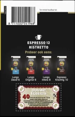Douwe Egberts Espresso Ristretto Koffiecups (12) - 5 X 40 Koffiecups -Koffie Series Winkel 770x1200