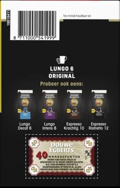 Douwe Egberts Lungo Original Koffiecups (6) - 5 X 40 Koffiecups -Koffie Series Winkel 770x1200 3