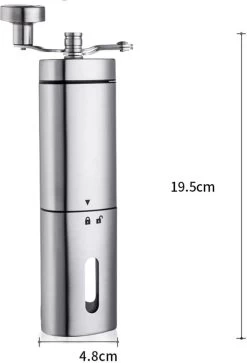 Comes In Handy - Koffiemolen Handmatig - Keramische Kern - Roestvrijstaal - Instelbare Maalgraad -Koffie Series Winkel 817x1200