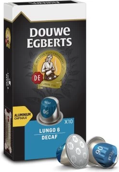 Douwe Egberts Lungo Decaf Koffiecups - Intensiteit 6/12 - 10 X 10 Capsules -Koffie Series Winkel 836x1200