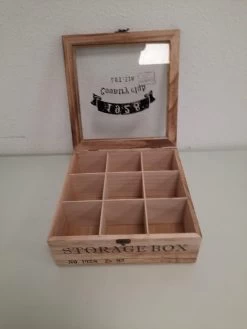 Merkloos Houten Theekist - 9-vaks Theedoos -Koffie Series Winkel 900x1200 13