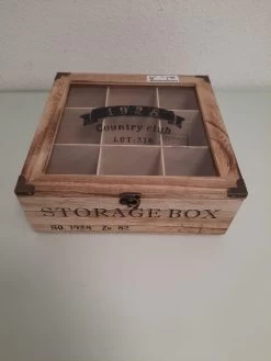 Merkloos Houten Theekist - 9-vaks Theedoos -Koffie Series Winkel 900x1200 14