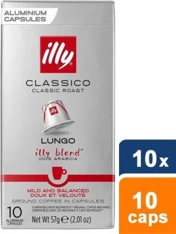 Illy Lungo Classico Koffiecups - Intensiteit 5/9 - 10 X 10 Capsules -Koffie Series Winkel 904x1200