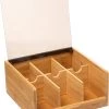 Theedoos/theekist Bruin/zwart 6-vaks 22 X 21 Cm Van Bamboe Hout - Theezakjes Doos/kist -Koffie Series Winkel 934x1200 2