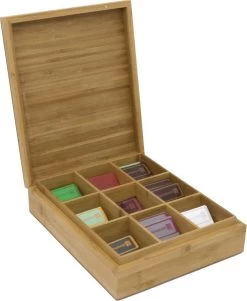 Bredemeijer - Theedoos 9-vaks Gesloten Bamboe Natural -Koffie Series Winkel 986x1200 2