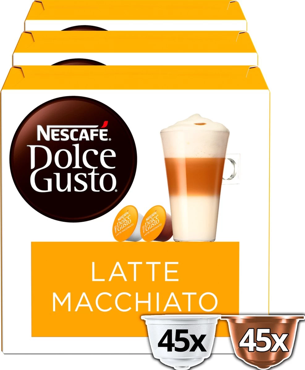 Nescafé Dolce Gusto Latte Macchiato Capsules - 90 Koffiecups 4 Nescafé Dolce Gusto Latte Macchiato Capsules - 90 Koffiecups - Afbeelding 2
