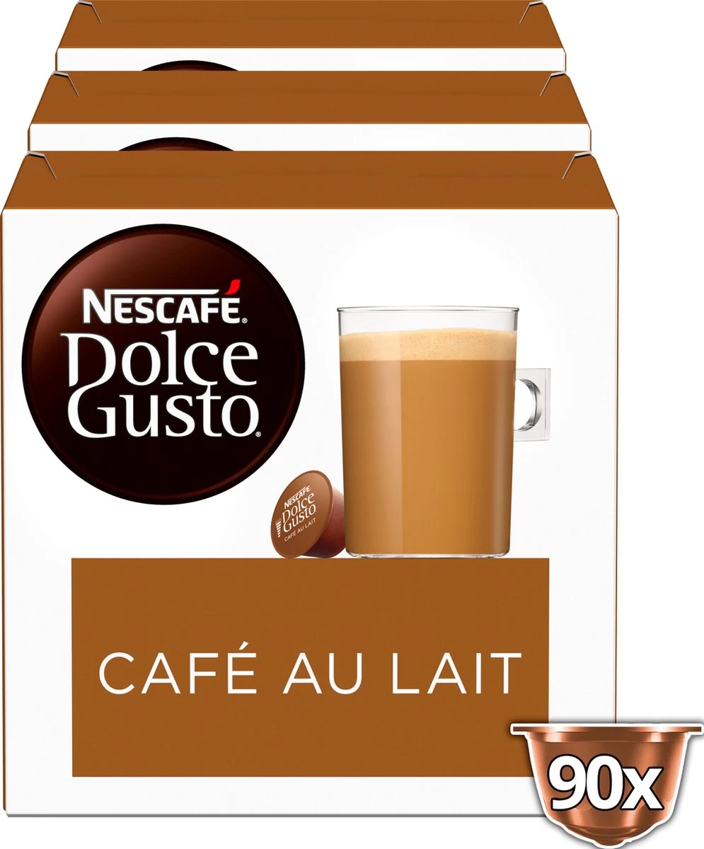 Nescafé Dolce Gusto Café Au Lait Capsules - 90 Koffiecups 4 Nescafé Dolce Gusto Café Au Lait Capsules - 90 Koffiecups - Afbeelding 2